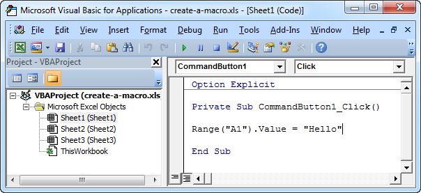 How to modify macro button in excel